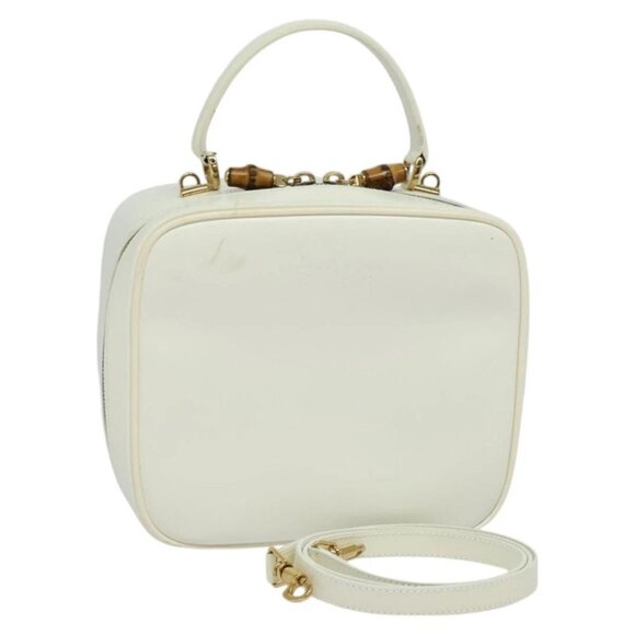 GUCCI Vanity Cosmetic Pouch Patent 2way Gold White 000 270 0323 Auth ep8794 - Picture 1 of 15